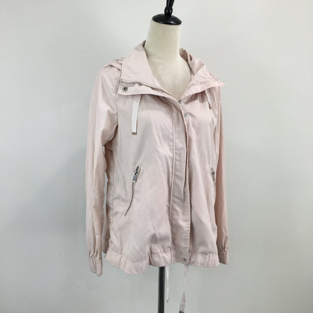 Zara Basic Light Pink Zip Pockets Drawstring Hem … - image 1
